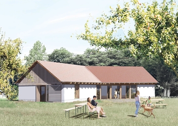 Planungsbild des neuen DGH Erbsen.