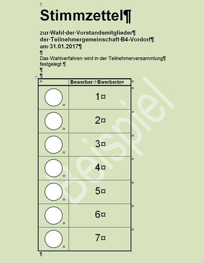 Stimmzettel (Beispiel)