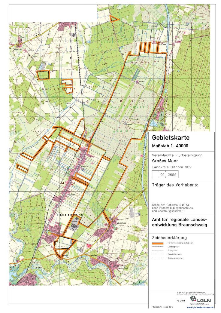 Gebietskarte Flurbereinigung "Großes Moor"