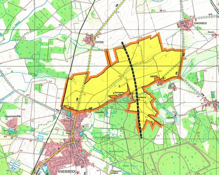 Gebietskarte Flurbereinigung A39-Knesbeck-Hagen