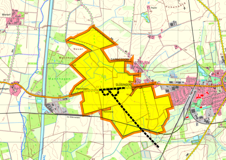 Gebietskarte A39-Glüsingen