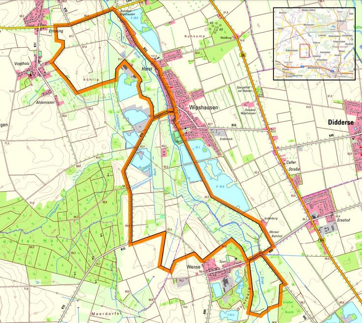 Gebiet der Flurbereinigung Erse-Wipshausen