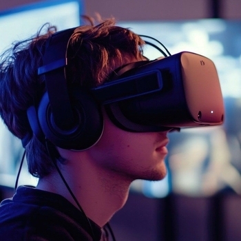 Junge mit Virtual Reality Brille
