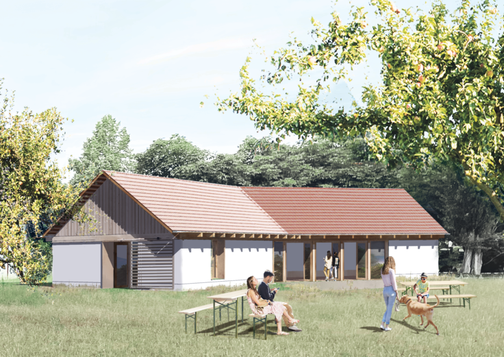 Entwurf DGH in Strohbauweise