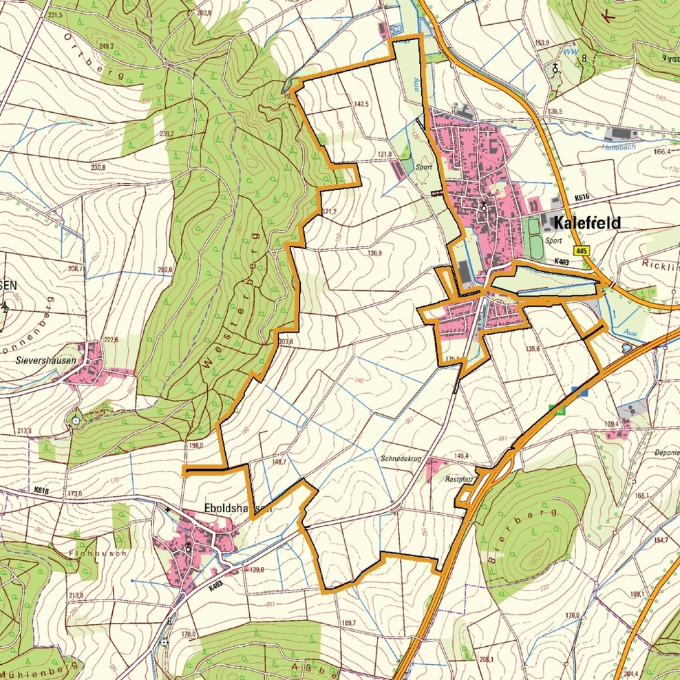 Gebiet der Flurbereinigung Kalefeld